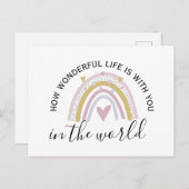ワンダフルライフ ポジティブ アファメーション レインボー ポストカード (正面/裏面)