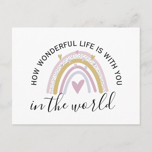 ワンダフルライフ ポジティブ アファメーション レインボー ポストカード (正面)