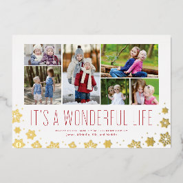 ワンダフルライフ マルチフォト ホリデーカード 箔シーズンカード