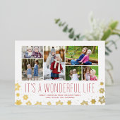 ワンダフルライフ マルチフォト ホリデーカード 箔シーズンカード (立ち正面)