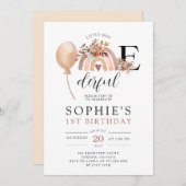 ワンダフルレインボーガールの誕生日招待状 招待状 (正面/裏面)