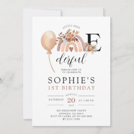 ワンダフルレインボーガールの誕生日招待状 招待状