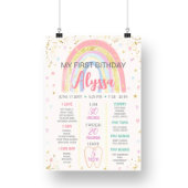 ワンダフルレインボー 1歳の誕生日マイルストーン ポスター