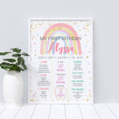 ワンダフルレインボー 1歳の誕生日マイルストーン ポスター