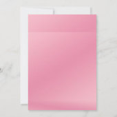 ワンダフル ピンク フラワーズ 1歳の誕生日 招待状 (裏面)