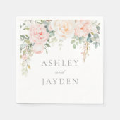 ワンダフル ブラッシュ フローラル ウェディング スタンダードカクテルナプキン (正面)