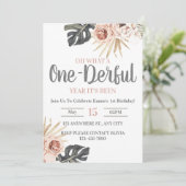 ワンダフル 1歳の誕生日おめでとう招待状 招待状 (スタンド正面)