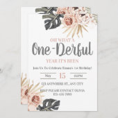 ワンダフル 1歳の誕生日おめでとう招待状 招待状 (正面/裏面)