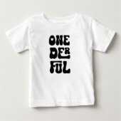 ワンダフル | 1歳の誕生日 一歳 ベビーTシャツ (正面)