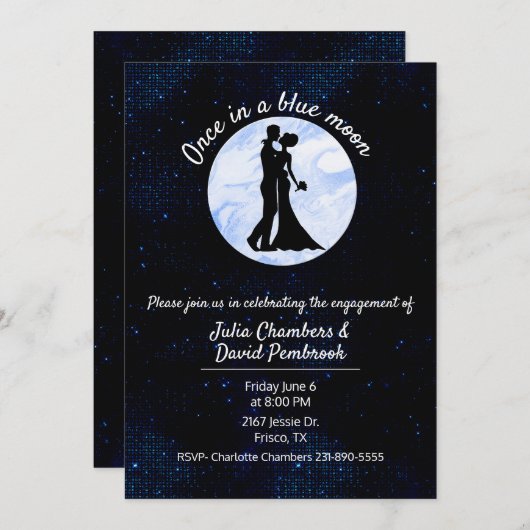 ワンダブルームーン婚約パーティ 招待状 (正面/裏面)