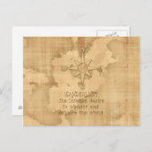 「ワンダラスト…」 旅行引用文オンヴィンテージ紙 ポストカード (正面/裏面)