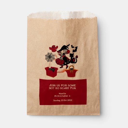 ワンダリングウィッチハロウィーンスパイダーウェブ子供の誕生日 フェイバーバッグ (正面)