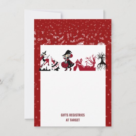 ワンダリングウィッチハロウィーンスパイダーウェブ子供の誕生日 招待状 (裏面)