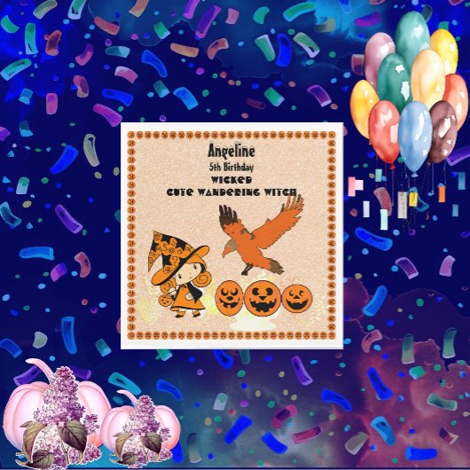 ワンダリングウィッチレイヴンハロウィーンパンプキンス誕生日 スタンダードランチョンナプキン