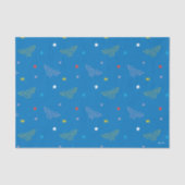 ワンダーウーマンのロゴと星の青いパターン 薄葉紙 (正面)