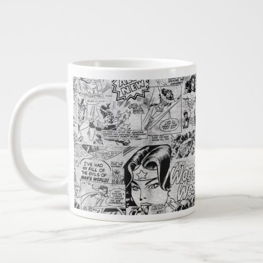 ワンダーウーマン ビンテージコミックパターン ジャンボコーヒーマグカップ (左)