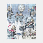 ワンダーエレガントランド・シルバーの青い氷のアリス フリースブランケット (正面)