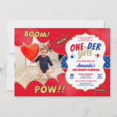 ワンダーガール 誕生日写真 招待状 (正面)