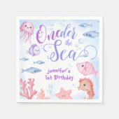 ワンダーザシーガールズ1st誕生日かわいい海 スタンダードカクテルナプキン (正面)