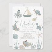 ワンダーザシークリージャーブルーボーイ誕生日 招待状 (正面)