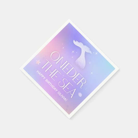 ワンダーザシースパークお洒落リーマーメイド誕生日 スタンダードカクテルナプキン (角)