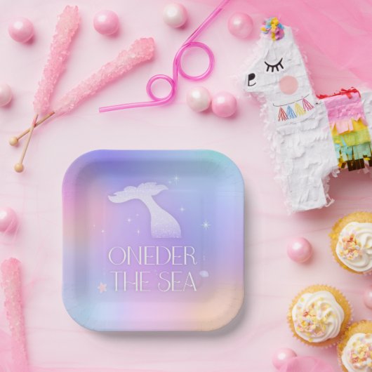 ワンダーザシースパークお洒落リーマーメイド誕生日 ペーパープレート (パーティー)