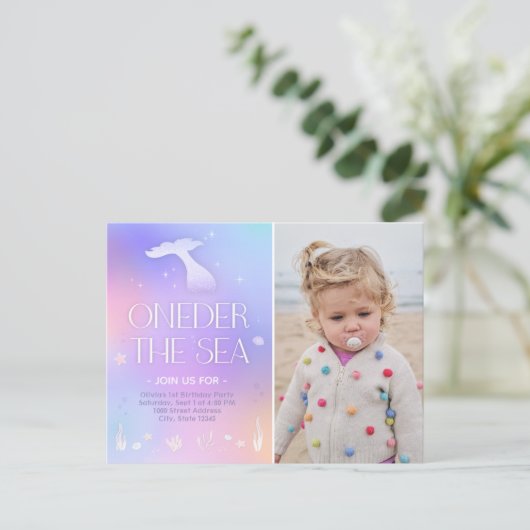 ワンダーザシースパークお洒落リーマーメイド誕生日 ポストカード (スタンド正面)