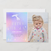 ワンダーザシースパークお洒落リーマーメイド誕生日 招待状 (正面)