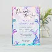 ワンダーザシーセントマーメイド誕生日招待状 招待状 (スタンド正面)