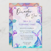 ワンダーザシーセントマーメイド誕生日招待状 招待状 (正面/裏面)