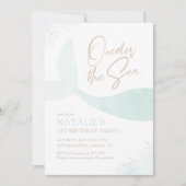 ワンダーザシーターコイズマーメイドガール誕生日 招待状 (正面)