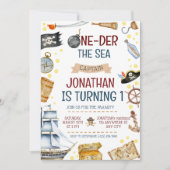 ワンダーザシーパイレーツシップ1st誕生日パーティー 招待状 (正面)