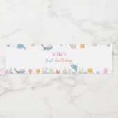 ワンダーザシーパステル誕生日ウォーターボトルラベル ペットボトルラベル (シングルラベル)