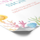 ワンダーザシーパステル誕生日カスタムテーブルサイン ポスター (角)