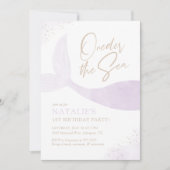 ワンダーザシーパープルマーメイドガールバースデーパーティー 招待状 (正面)