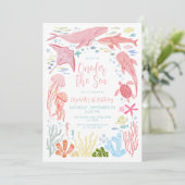 ワンダーザシーピンク海アニアムル1st誕生日 招待状 (スタンド正面)