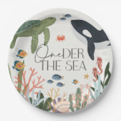 ワンダーザシーファースト誕生日テーブルデコール ペーパープレート (正面)