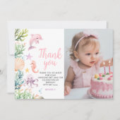 ワンダーザシーファースト誕生日フラットサンキューカード サンキューカード (正面)