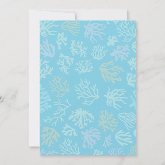 ワンダーザシーファースト誕生日ブルー招待状 招待状 (裏面)