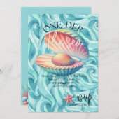 ワンダーザシーファースト誕生日招待状 招待状 (正面/裏面)