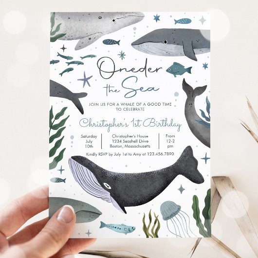 ワンダーザシーホエールファーストバースデーパーティー 招待状