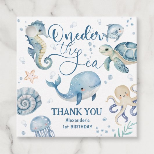 ワンダーザシーボーイ1st誕生日かわいいブルー海 フェイバータグ (正面)