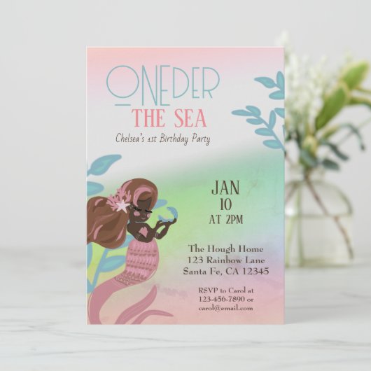 ワンダーザシーマーメイドファースト誕生日 招待状 (スタンド正面)