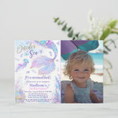 ワンダーザシーマーメイドフォト誕生日招待状 招待状 (スタンド正面)