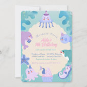 ワンダーザシーマーメイド誕生日招待状 招待状 (正面)