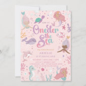 ワンダーザシーマーメイド誕生日招待状 招待状 (正面)