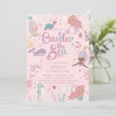 ワンダーザシーマーメイド誕生日招待状 招待状 (スタンド正面)