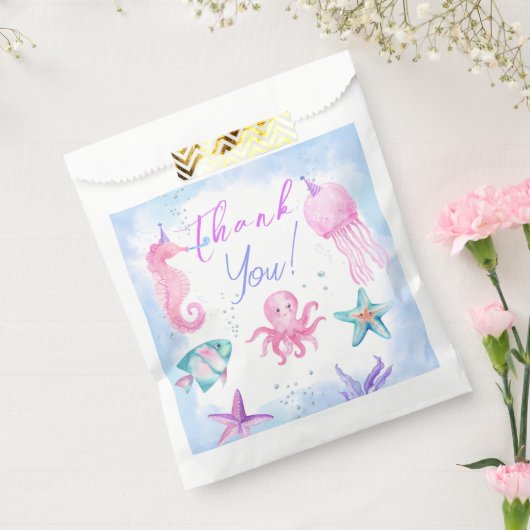 ワンダーザシーマーメイド1歳の誕生日かわいい海 フェイバーバッグ (封をした状態)