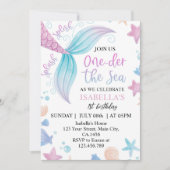 ワンダーザシーマーメイド1st誕生日 招待状 (正面)