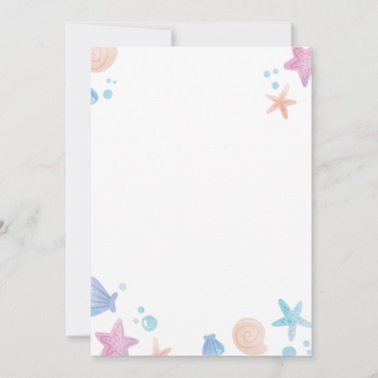 ワンダーザシーマーメイド1st誕生日 招待状 (裏面)